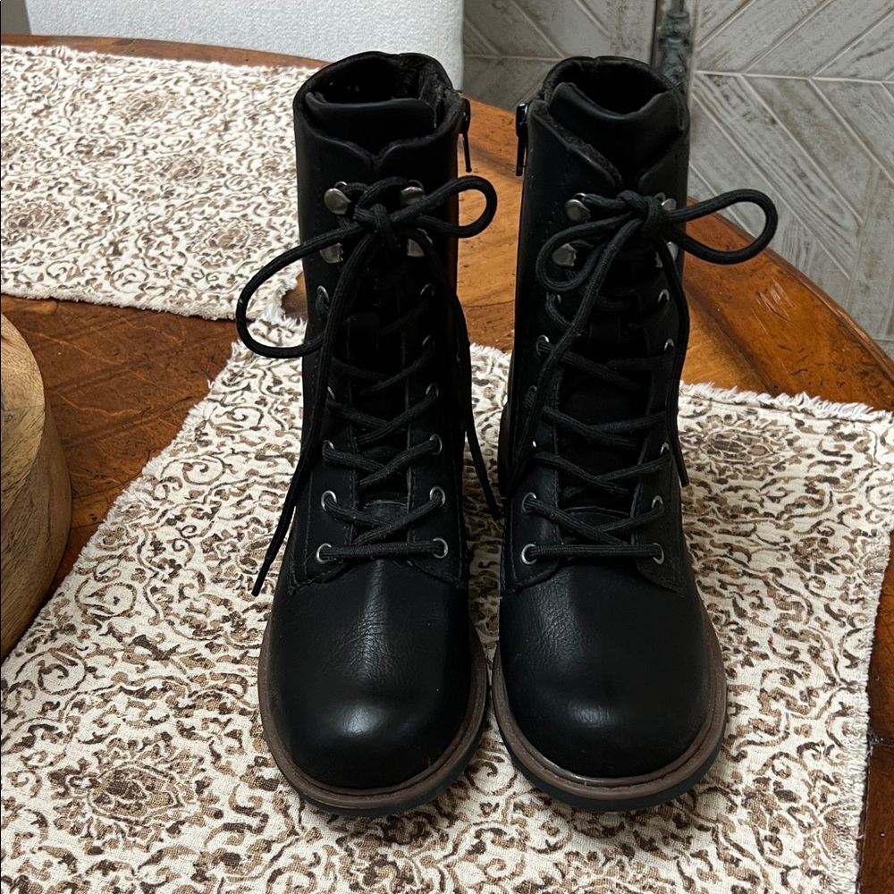b.o.c. Black Lace-Up Combat Boots